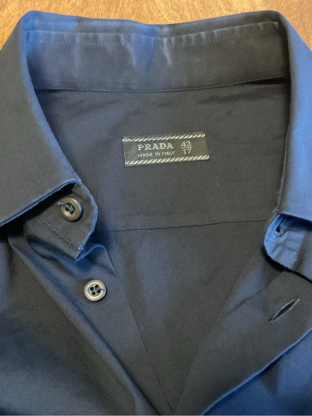 Prada Men's Dark Blue Dress Shirt - Picture 10 of 11